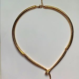 Gold diamond cobra necklace